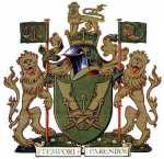 The coat of arms for the London Borough of Wembley. ©  Heraldry of the World 1996, Ralf Hartemink (www.ngw.nl)